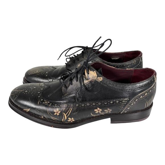 TED BAKER TROPICAL WINGTIP SHOES MISMATCH SIZES 9 RIGHT, 9.5 LEFT - Picture 3 of 9